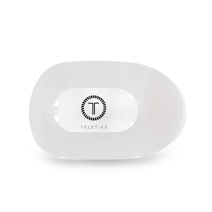 TELETIES COCONUT WHITE SMALL FLAT ROUND CLIP