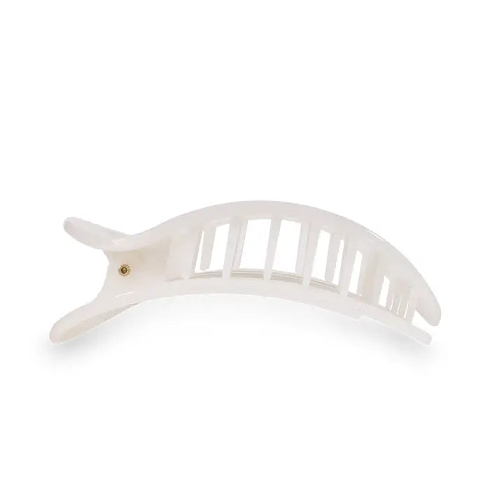 TELETIES COCONUT WHITE SMALL FLAT ROUND CLIP