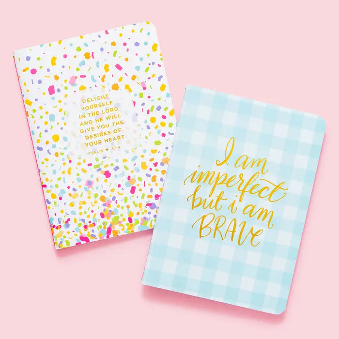 TAYLOR ELLIOTT DESIGNS I AM IMPERFECT  BUT I AM BRAVE NOTEBOOK SET