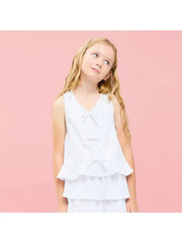 Embroidered Eyelet Ruffled Vest
