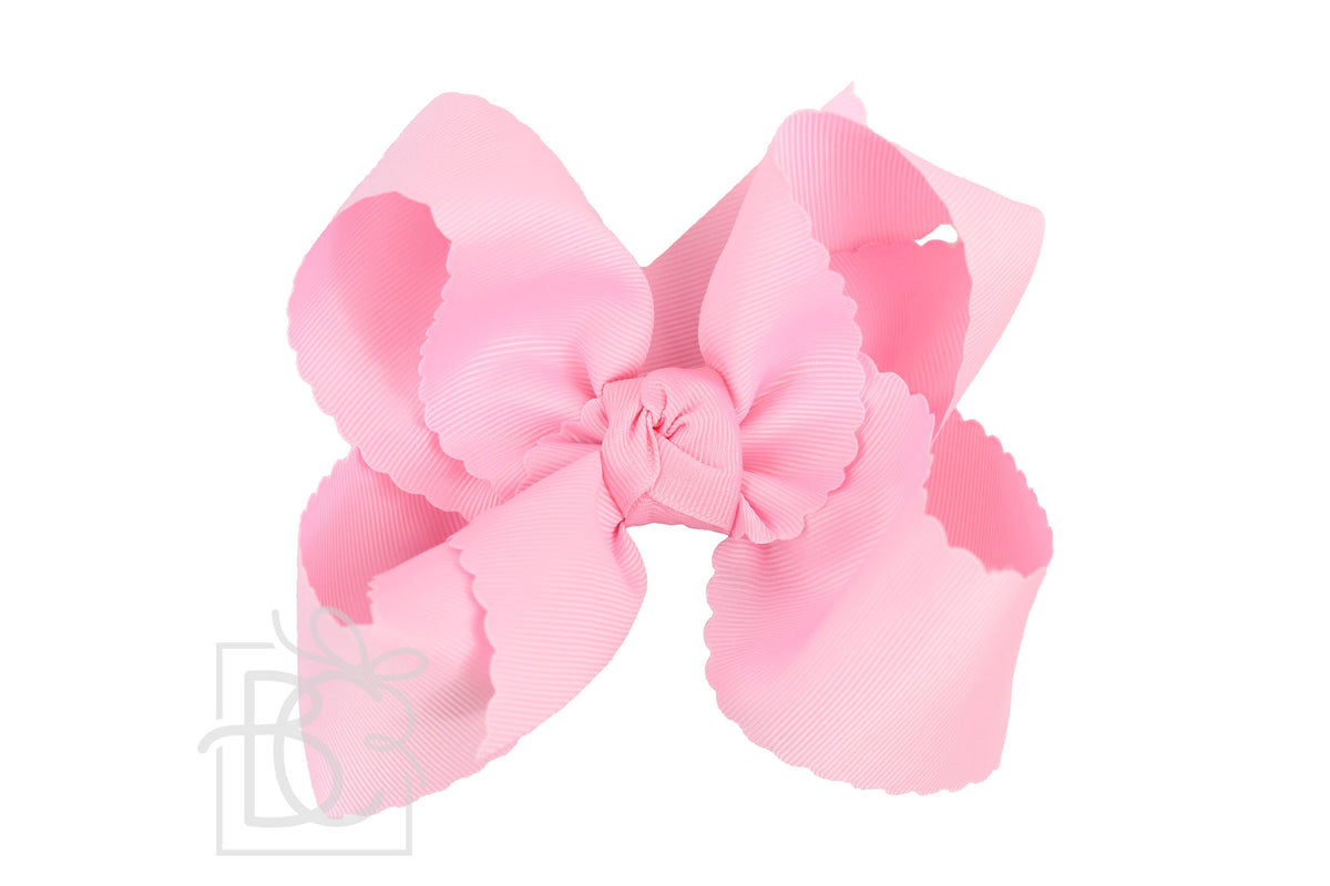 Scalloped Edge Bow X Large Pink