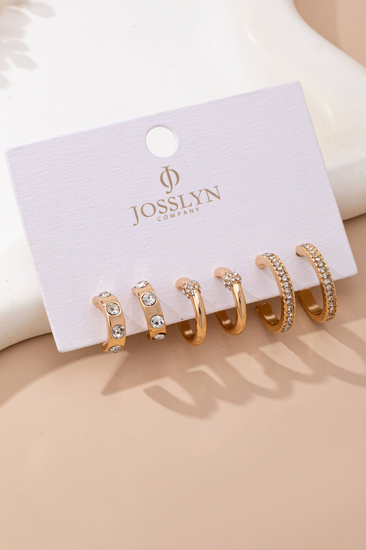 Gold-Tone Crystal Huggie Hoop Earring Set