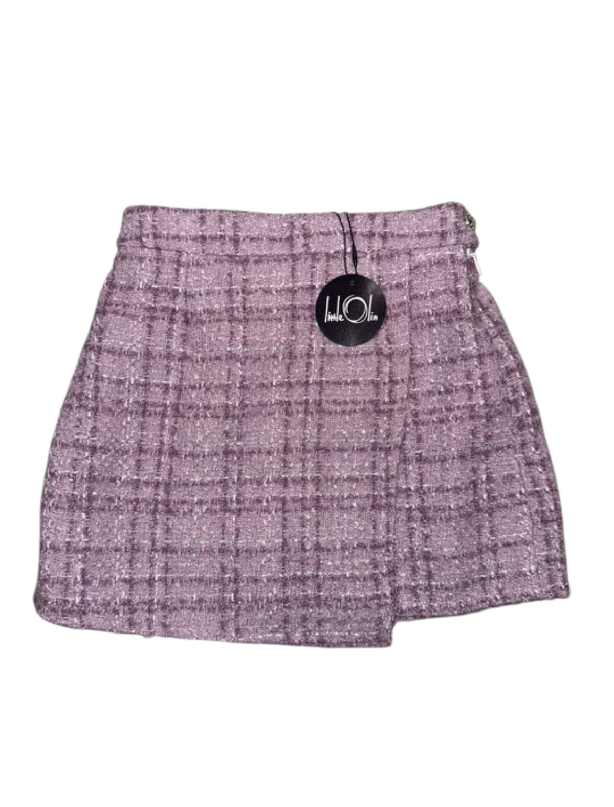 LITTLE OLIN LAVENDER TWEED RUFFLE SKORT