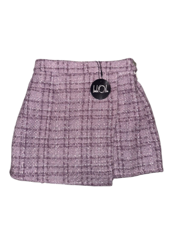 LITTLE OLIN LAVENDER TWEED RUFFLE SKORT