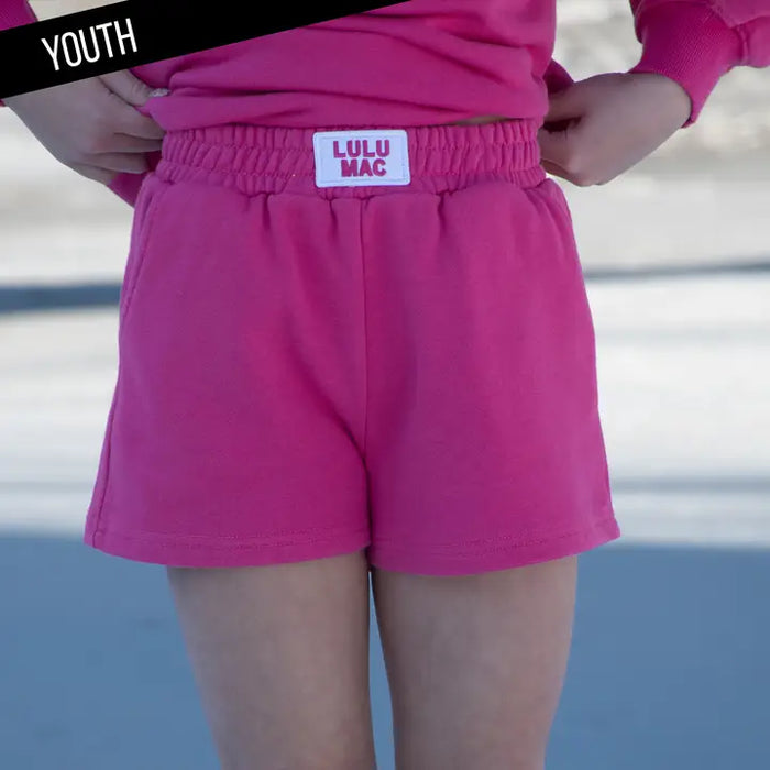 HOT PINK TERRY CLOTH SHORTS
