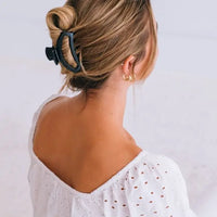 TELETIES OPEN JET BLACK MEDIUM HAIR CLIP