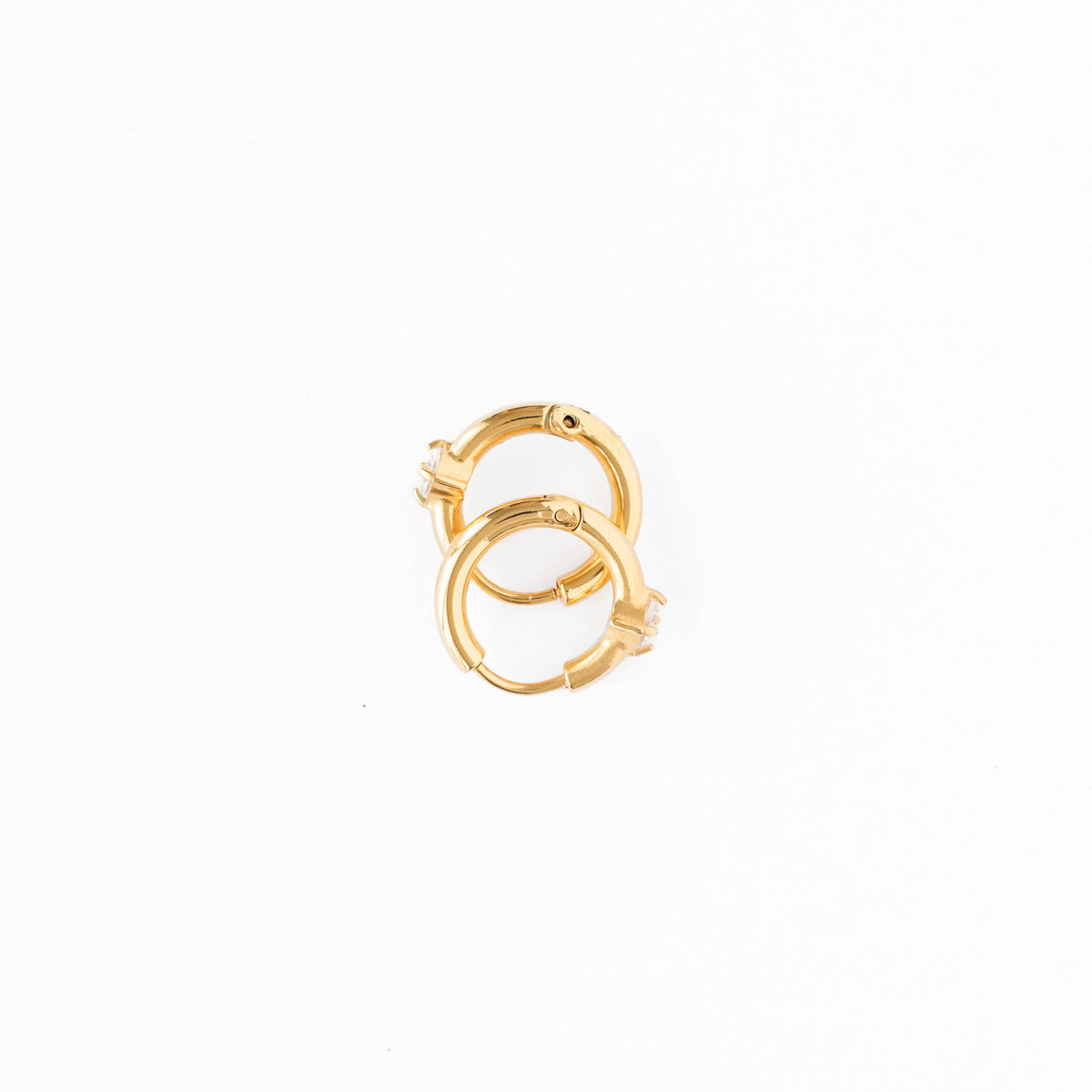 Pip Pop Post Single Diamond Hoop Earrings