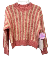 LOVE DAISY TEXTURED STRIPE CREWNECK SWEATER