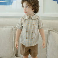 Bailey Boys Pecan Plaid with Bison Dressy Short Set