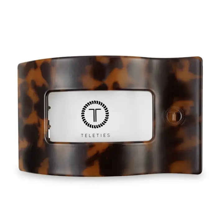 TELETIES TORTOISE FLAT RECTANGLE LARGE HAIR CLIP
