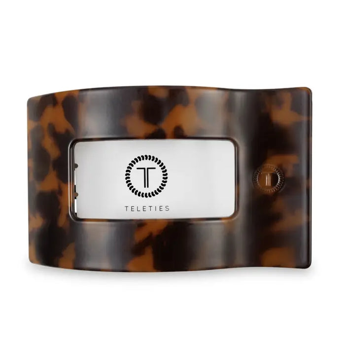 TELETIES TORTOISE FLAT RECTANGLE LARGE HAIR CLIP