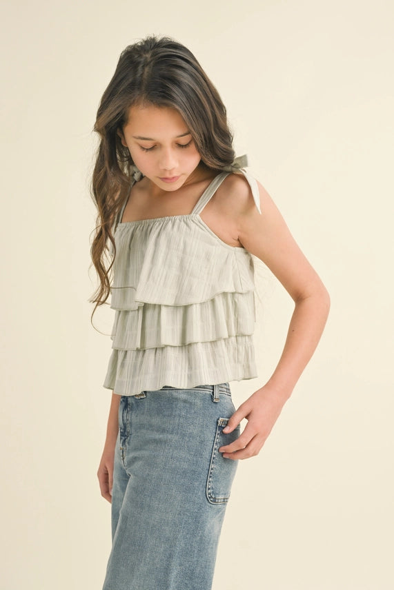 HEART AND ARROW SLEEVELESS TIERED TOP