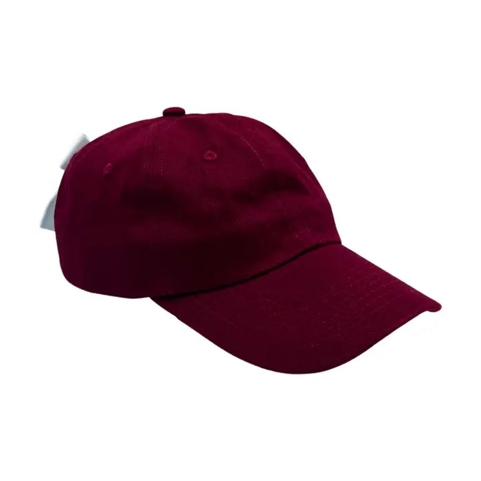 BITS & BOWS MAROON BASEBALL HAT WITH BOW BACK