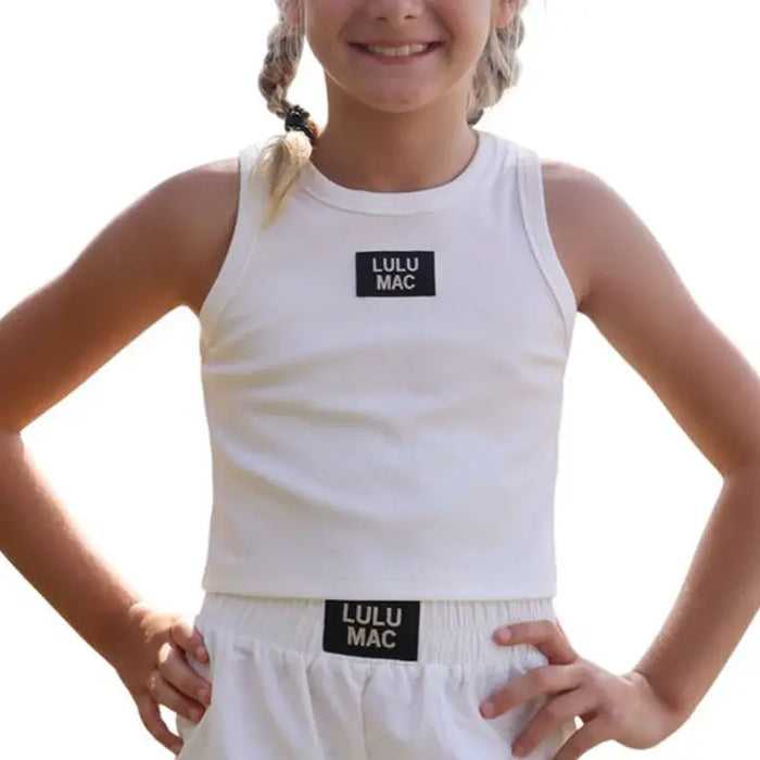 LULU MAC WHITE KIDS SOLID TANK