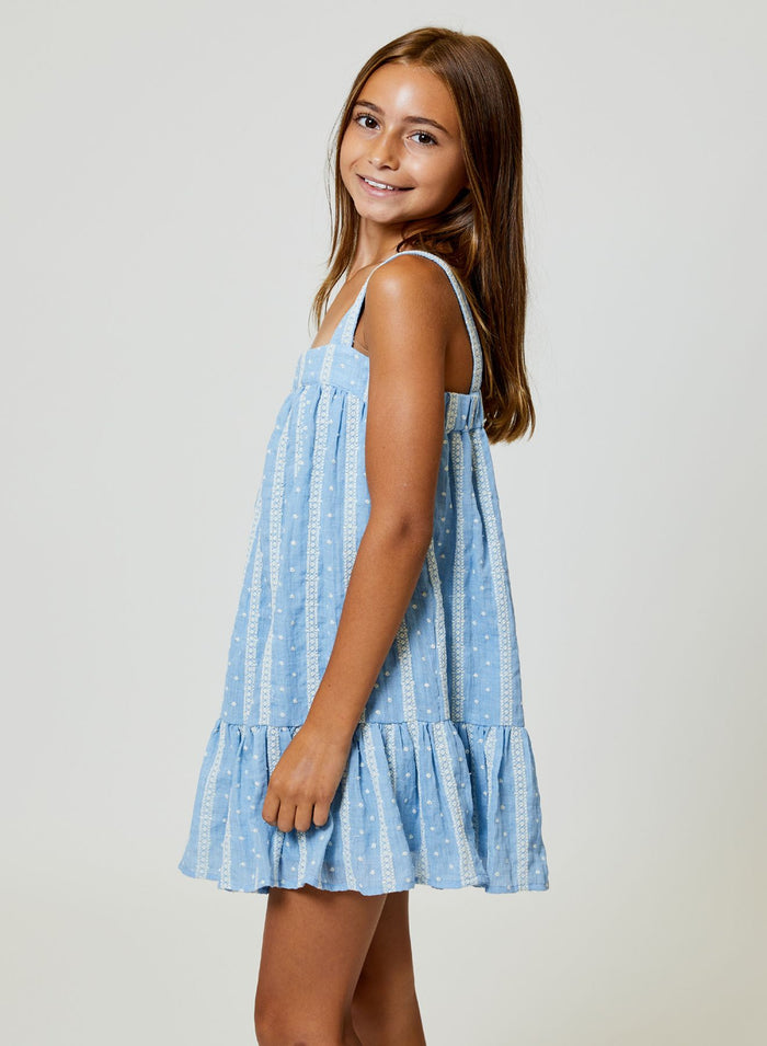 DESIGN HISTORY BLUE COMBO DRESS