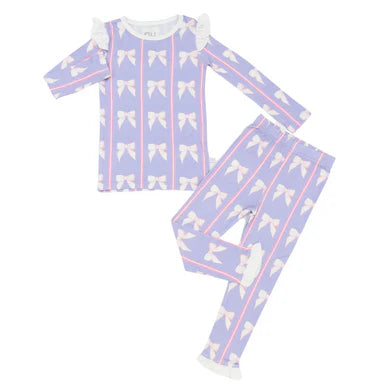 HAMNER HILL GIRLS PURPLE BOW LOUNGEWEAR SET