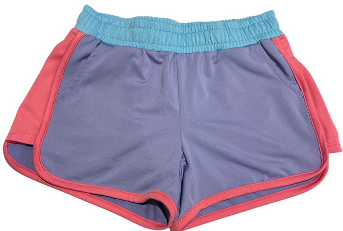 HONESTY PURPLE COLOR BLOCK SHORTS