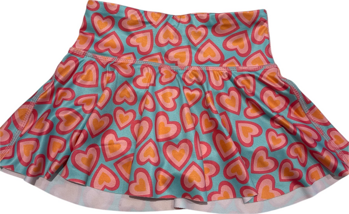 HONESTY SKORT TURQUIOSE/ PINK HEARTS