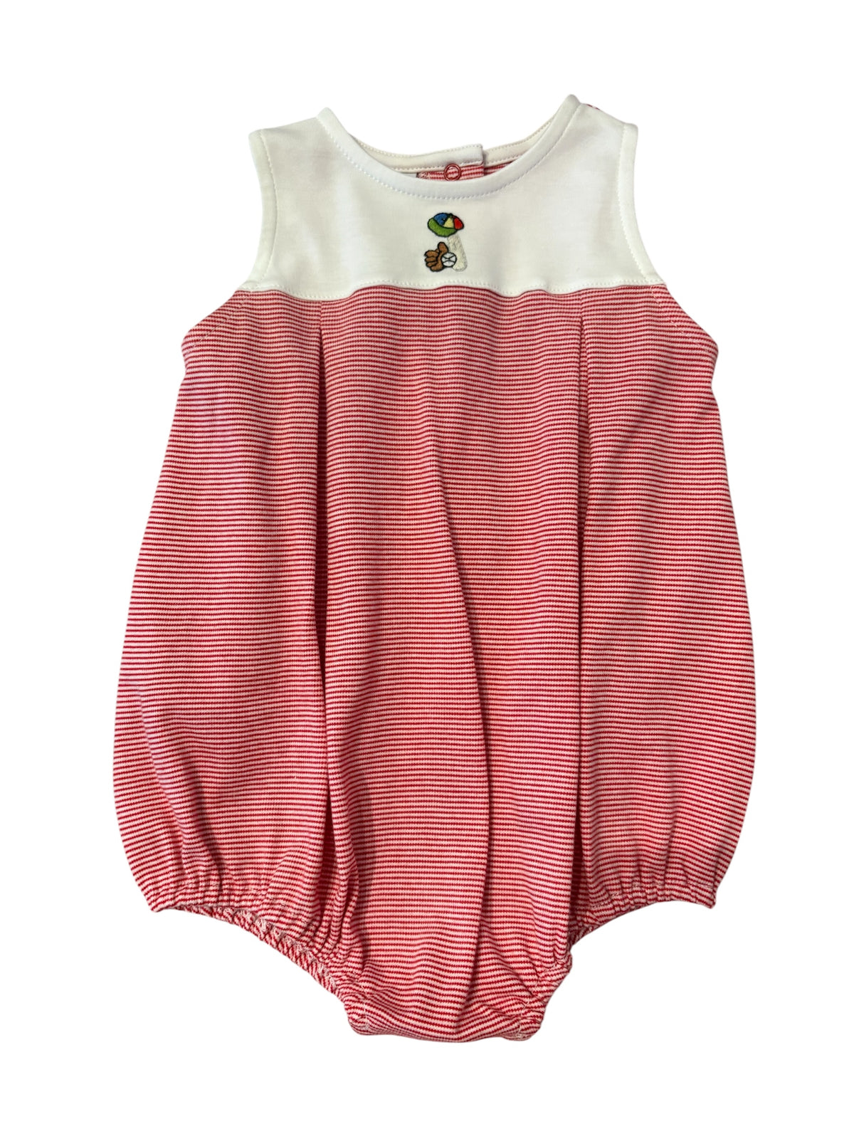 MINI BASEBALL GEAR PLEATED ROMPER