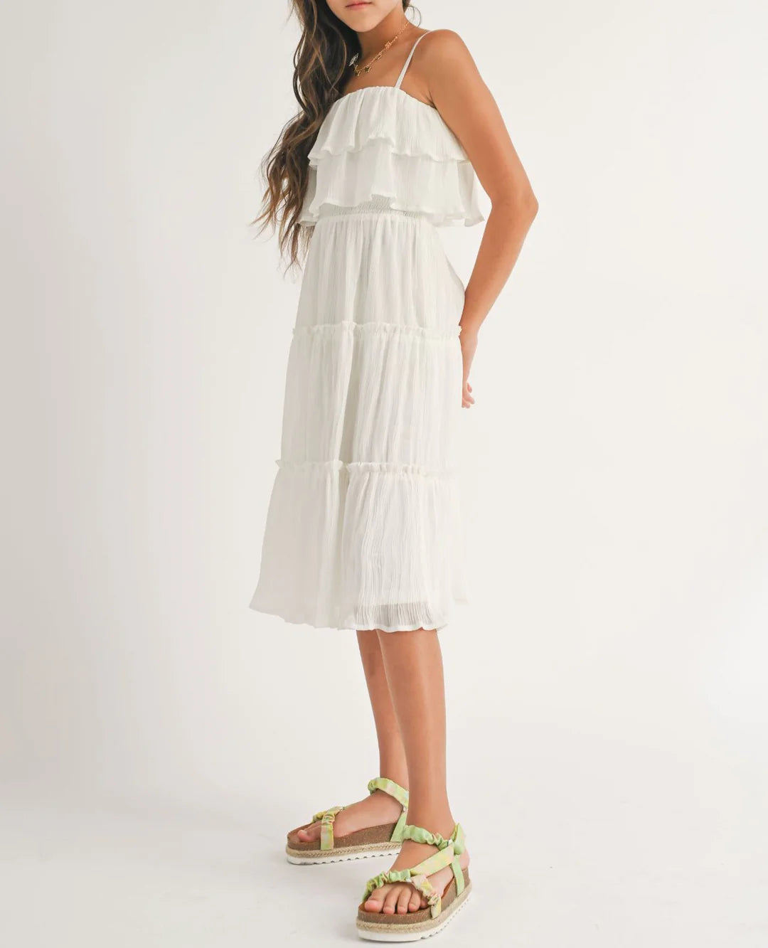 SADIE & SAGE TWEEN MAIN SQUEEZE RUFFLE TIER DRESS