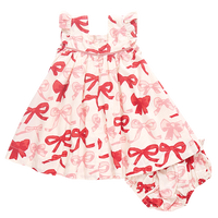 PINK CHICKEN GIRLS CAMELIA DRESS VALENTINE BOWS