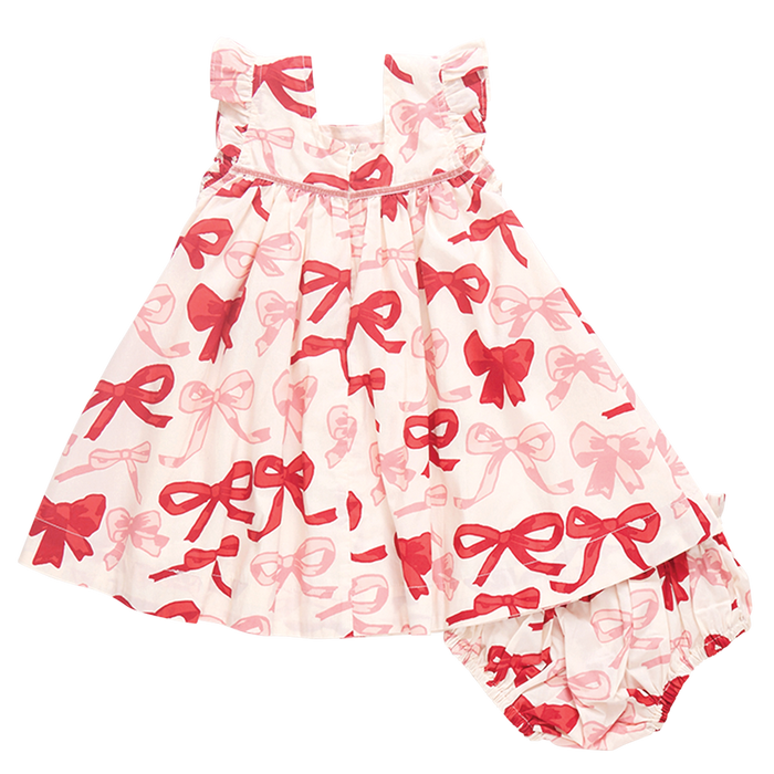 PINK CHICKEN GIRLS CAMELIA DRESS VALENTINE BOWS