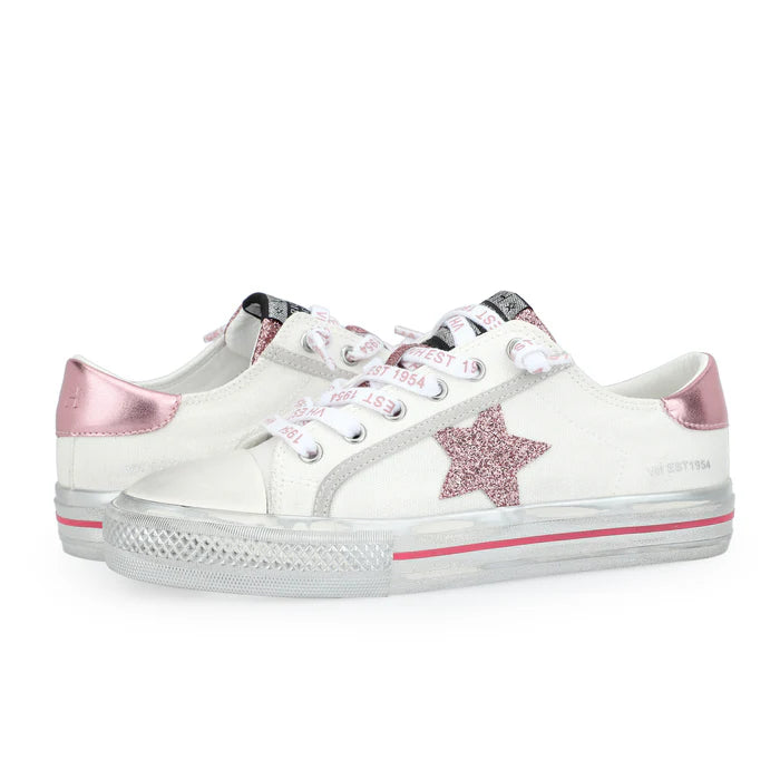 VINTAGE HAVANA KIDS ALIVE WHITE/PINK SNEAKER