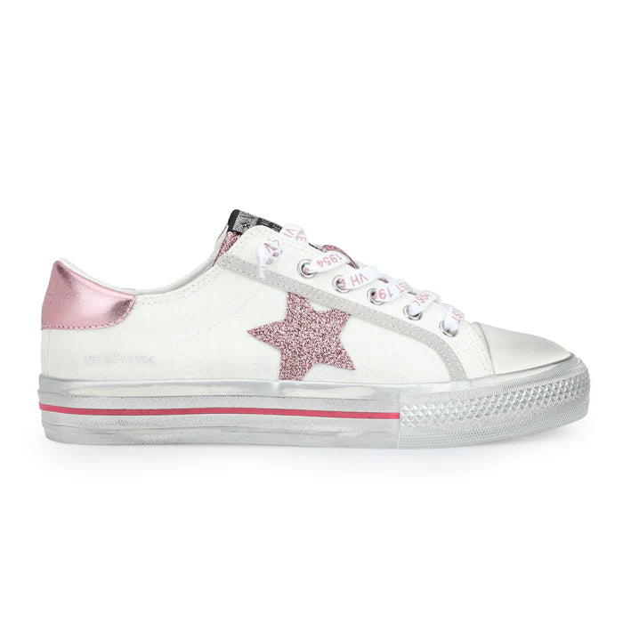 VINTAGE HAVANA KIDS ALIVE WHITE/PINK SNEAKER