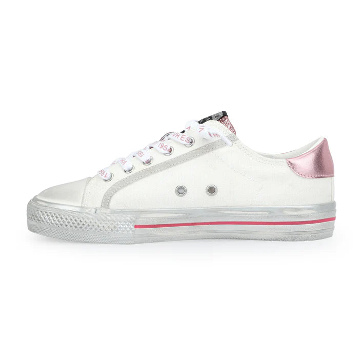 VINTAGE HAVANA KIDS ALIVE WHITE/PINK SNEAKER