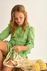 ALMA BLOUSE GREEN SWISS