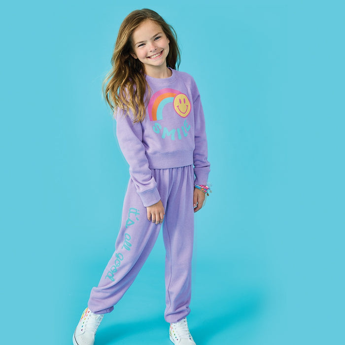 ISCREAM RAINBOW SMILE VIVID VIOLET BASIC SWEATPANT