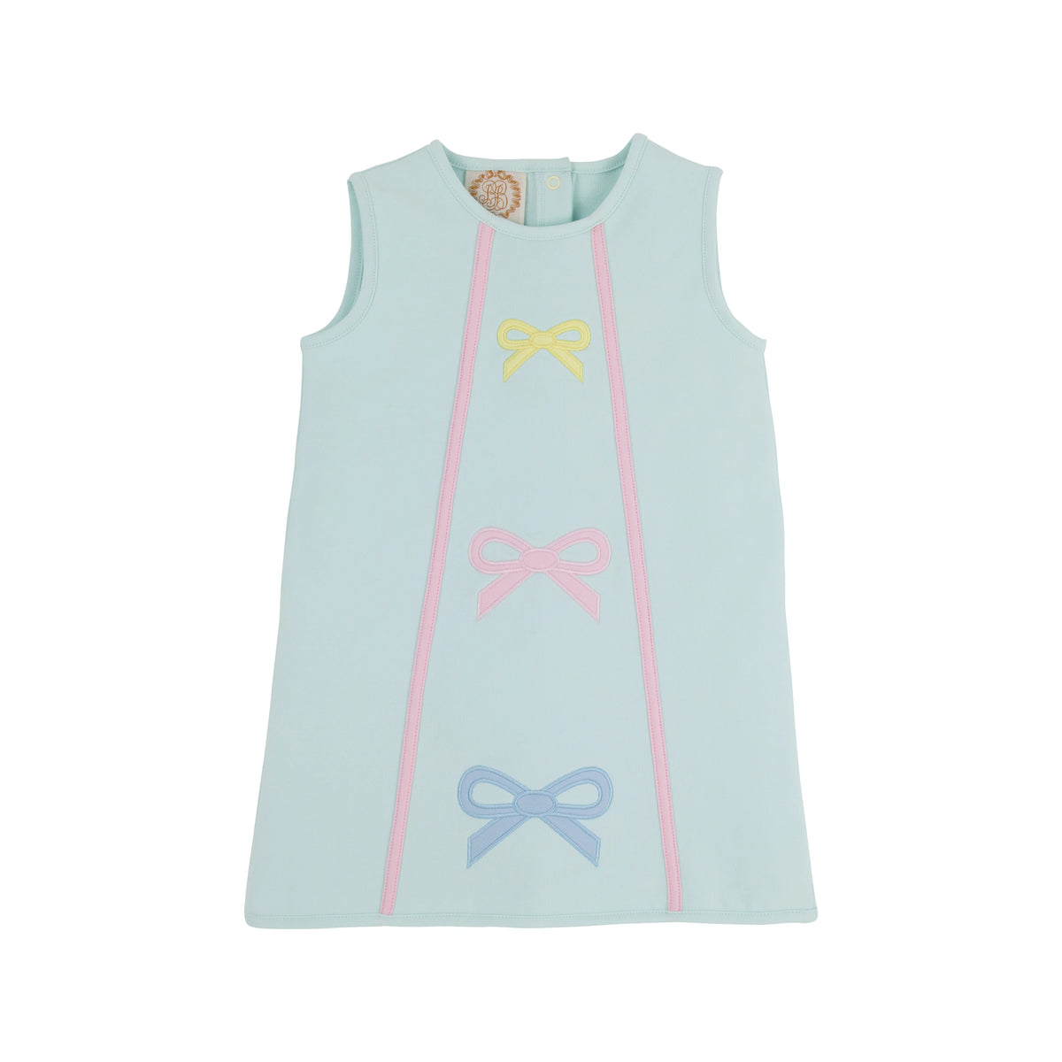 TBBC ANNIE APRON DRESS SEA ISLAND SEAFOAM & BOW APPLIQUES