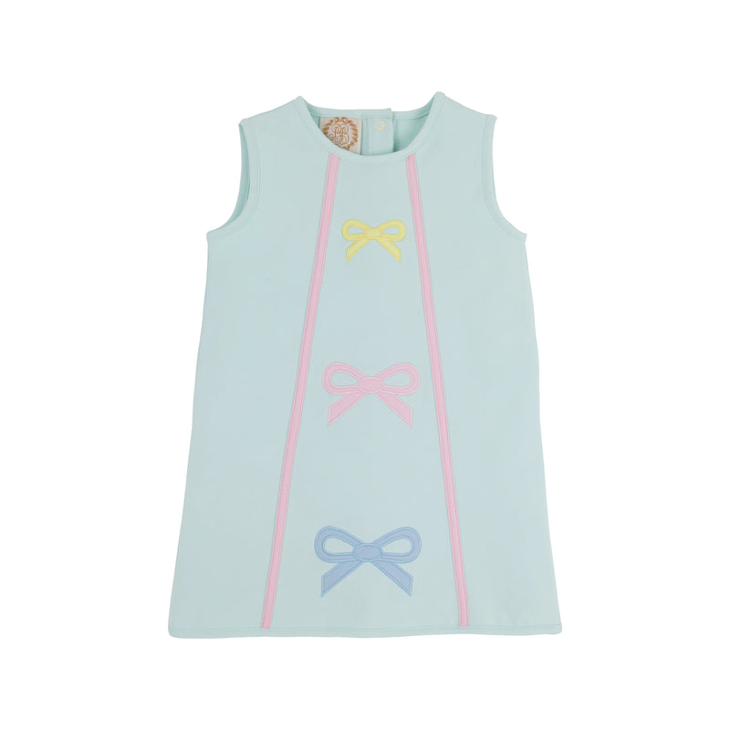 TBBC ANNIE APRON DRESS SEA ISLAND SEAFOAM & BOW APPLIQUES