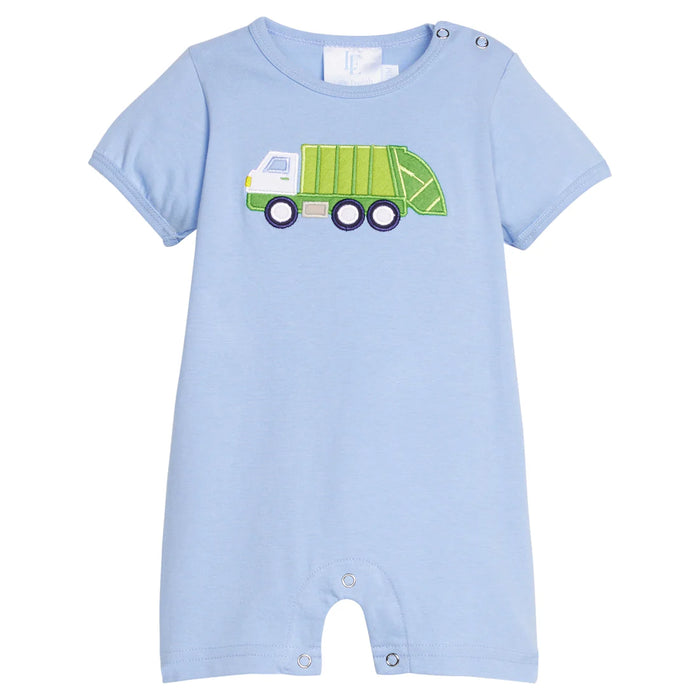 APPLIQUE ROMPER GARBAGE TRUCK