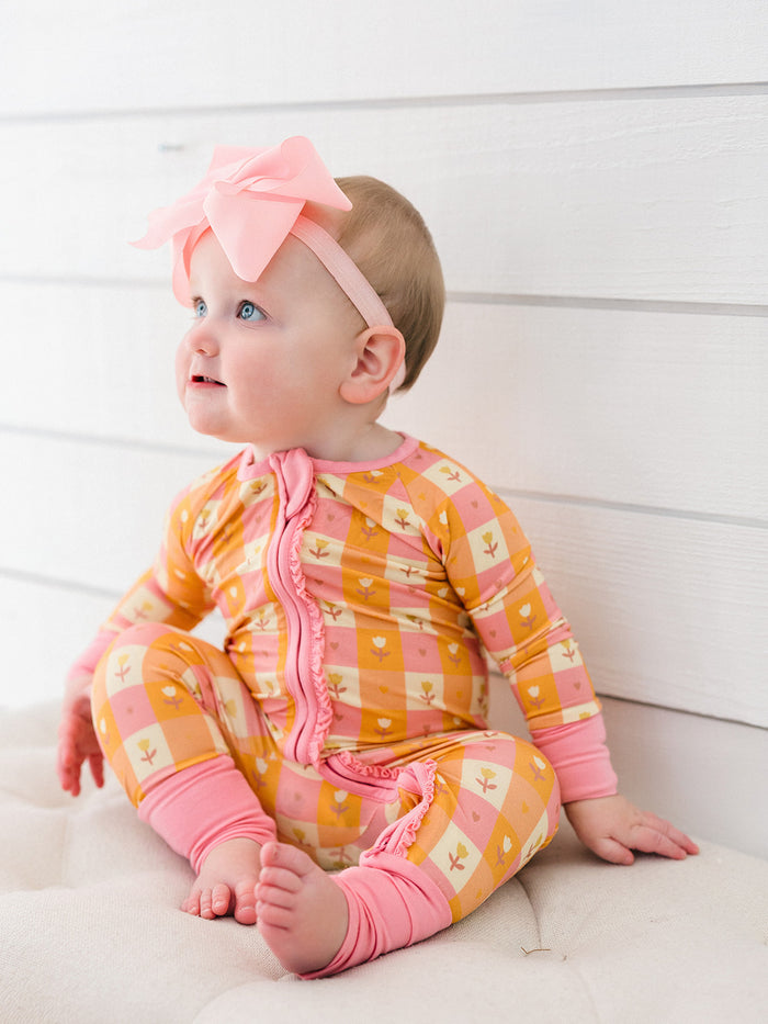 Autumn Blossom Ruffle Romper
