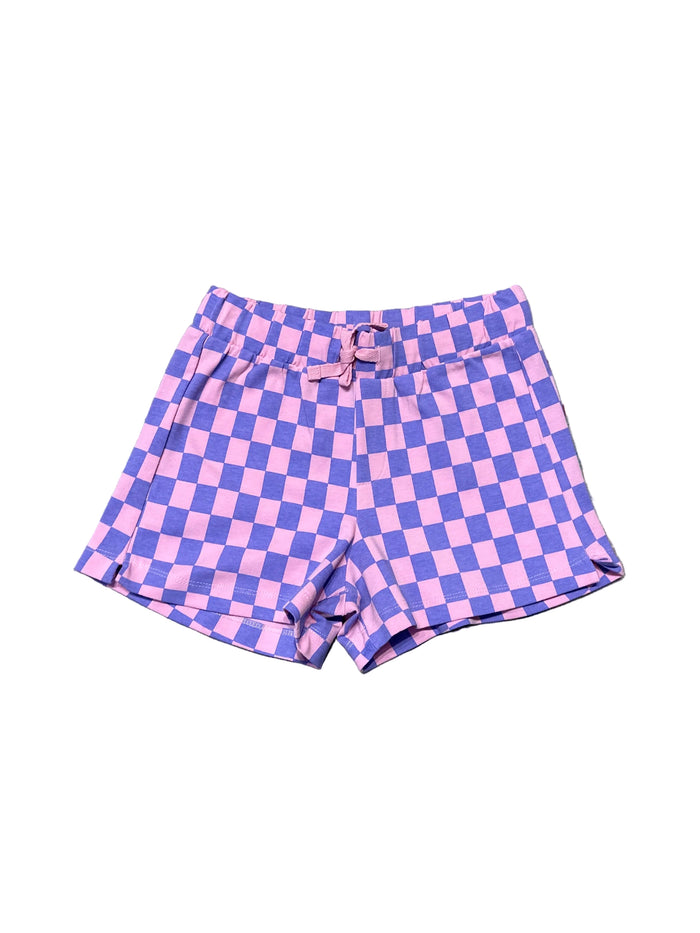 PURPLE CHECKERED SHORTS