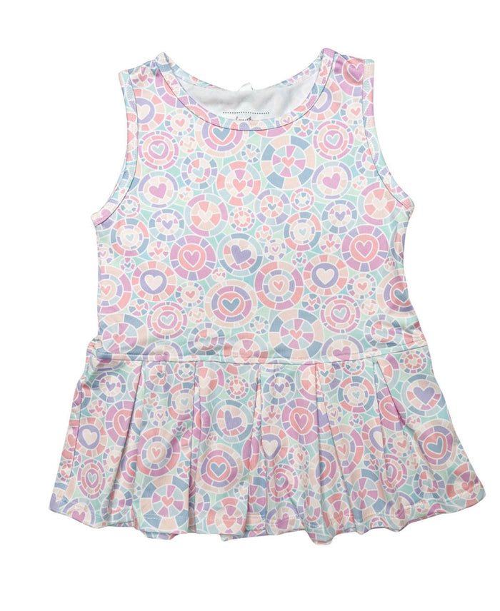 KALIDESCOPE HEART PLEATED DRESS