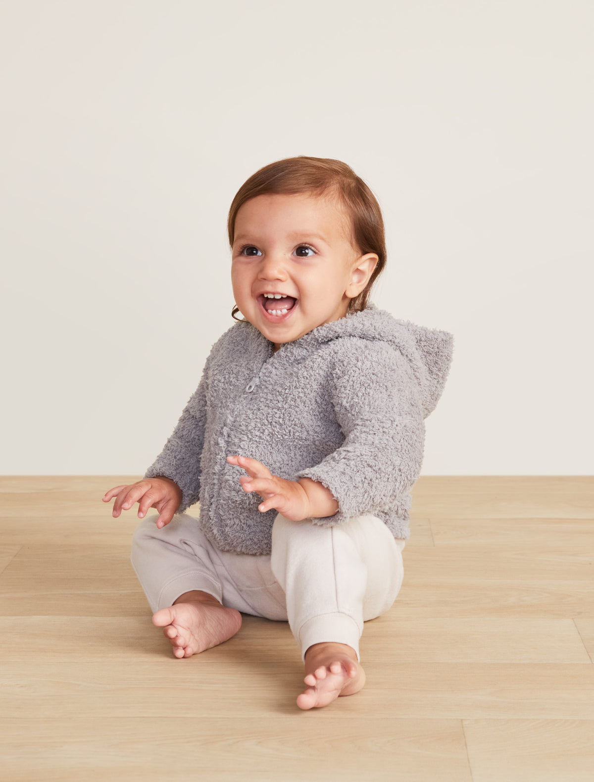 BAREFOOT DREAMS COZYCHIC INFANT HOODIE DOVE GRAY