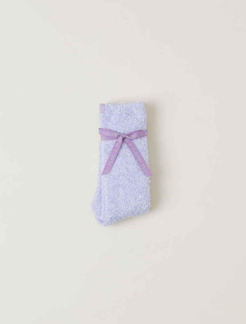 BAREFOOT DREAMS COZYCHIC YOUTH SOCKS HEATHERED LILAC/WHITE