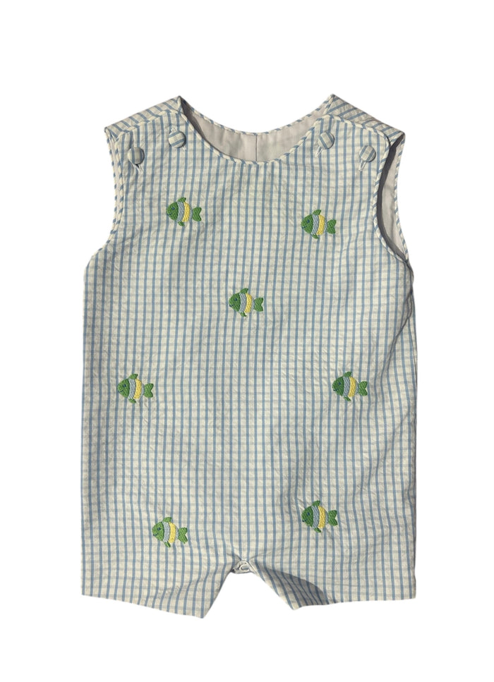 ZUCCINI FISH ASHTON SHORTALL SEASIDE WINDOWPANE SEERSUCKER