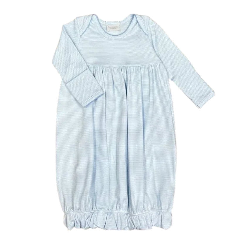 SQUIGGLES BLUE MICRO STRIPE GOWN