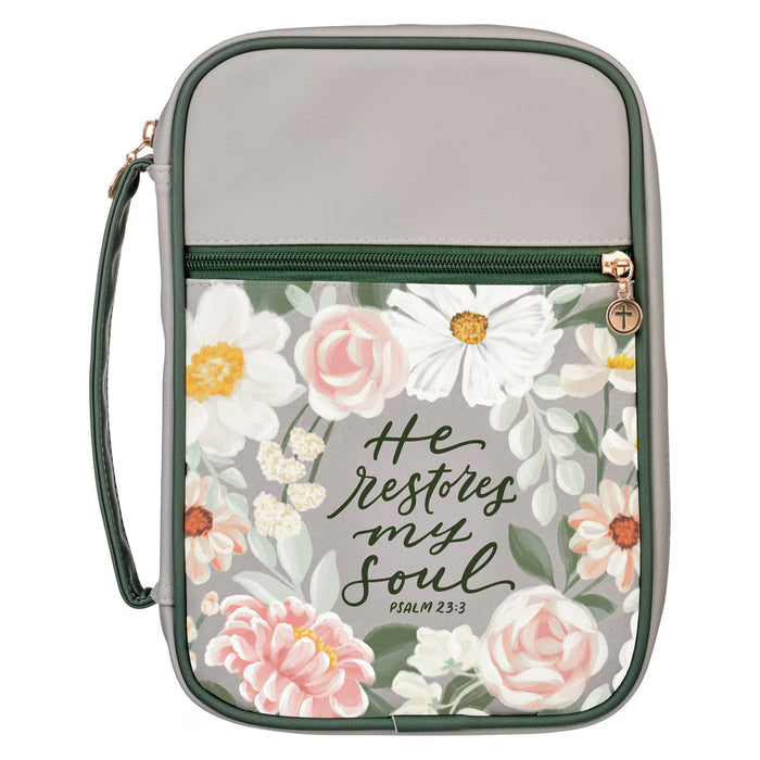 CHRISTIAN ART GIFTS BIBLE COVER GREEN FLORAL