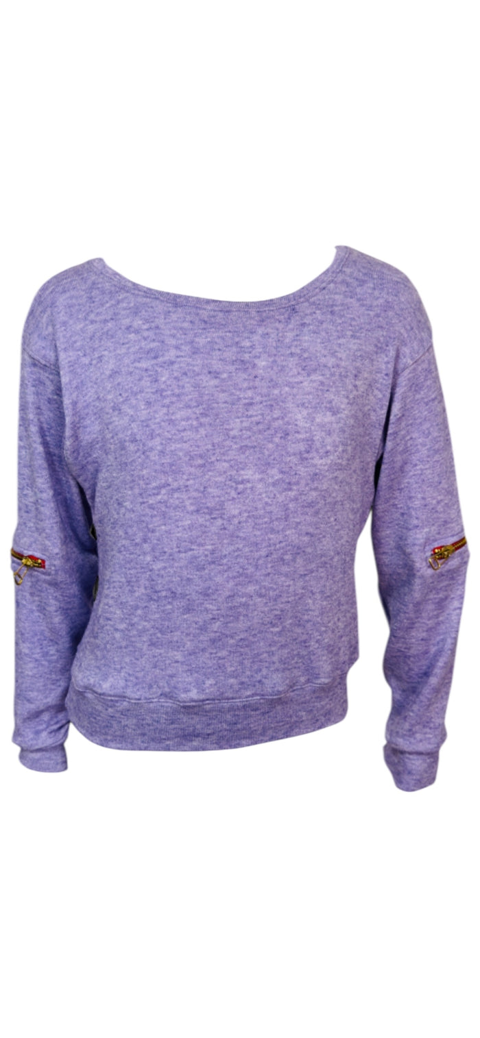 ERGE CASHEMERE HACCI ZIP TOP LAVENDER