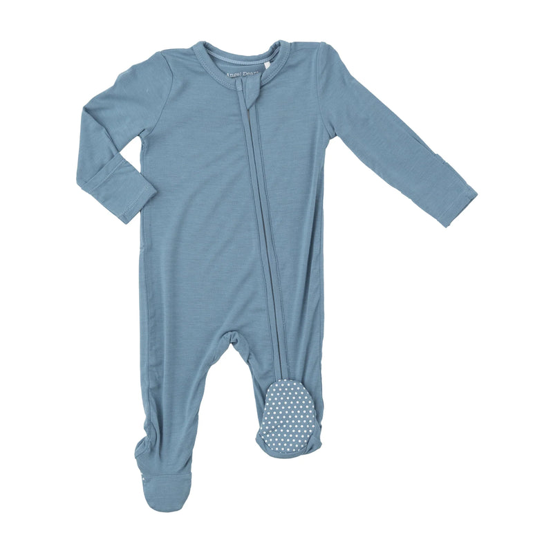 ANGEL DEAR 2 WAY ZIPPER FOOTIE BLUE SHADOW