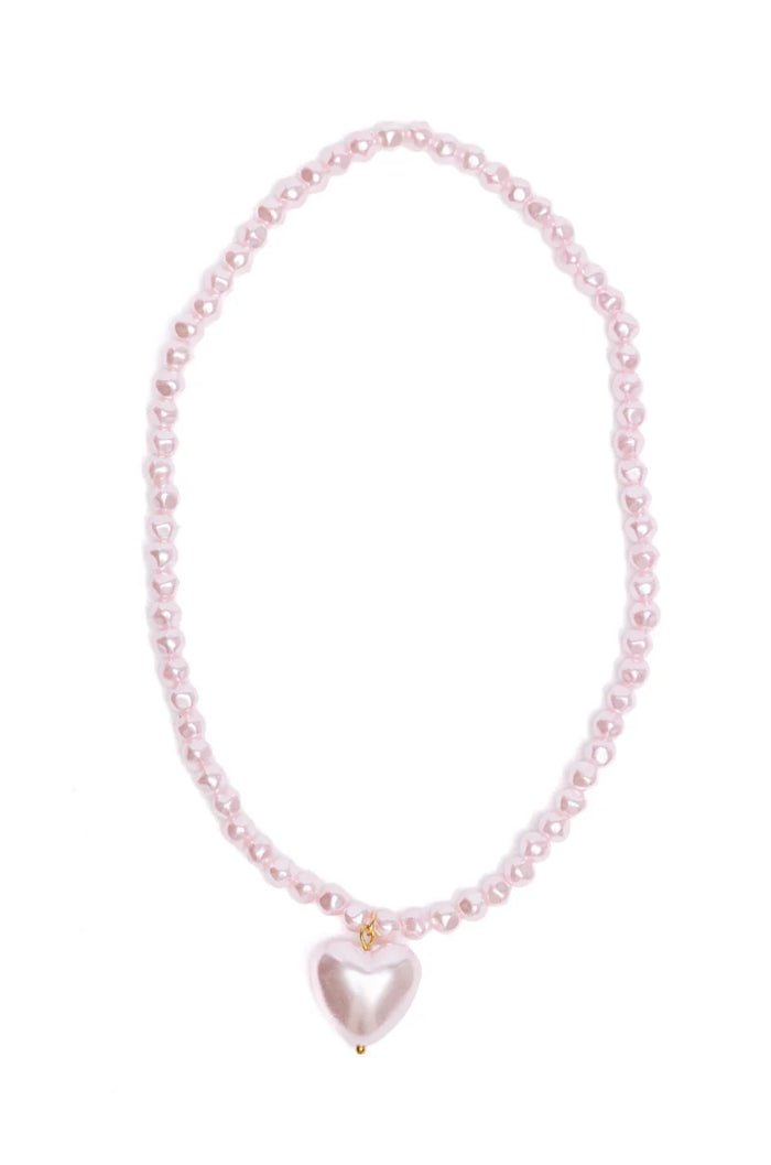 GREAT PRETENDERS PINK PEARL HEART NECKLACE
