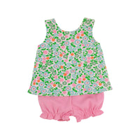 TBBC BETTYE BLOOMER SET NATCHEZ AND NECTARINES/HAMPTONS HOT PINK
