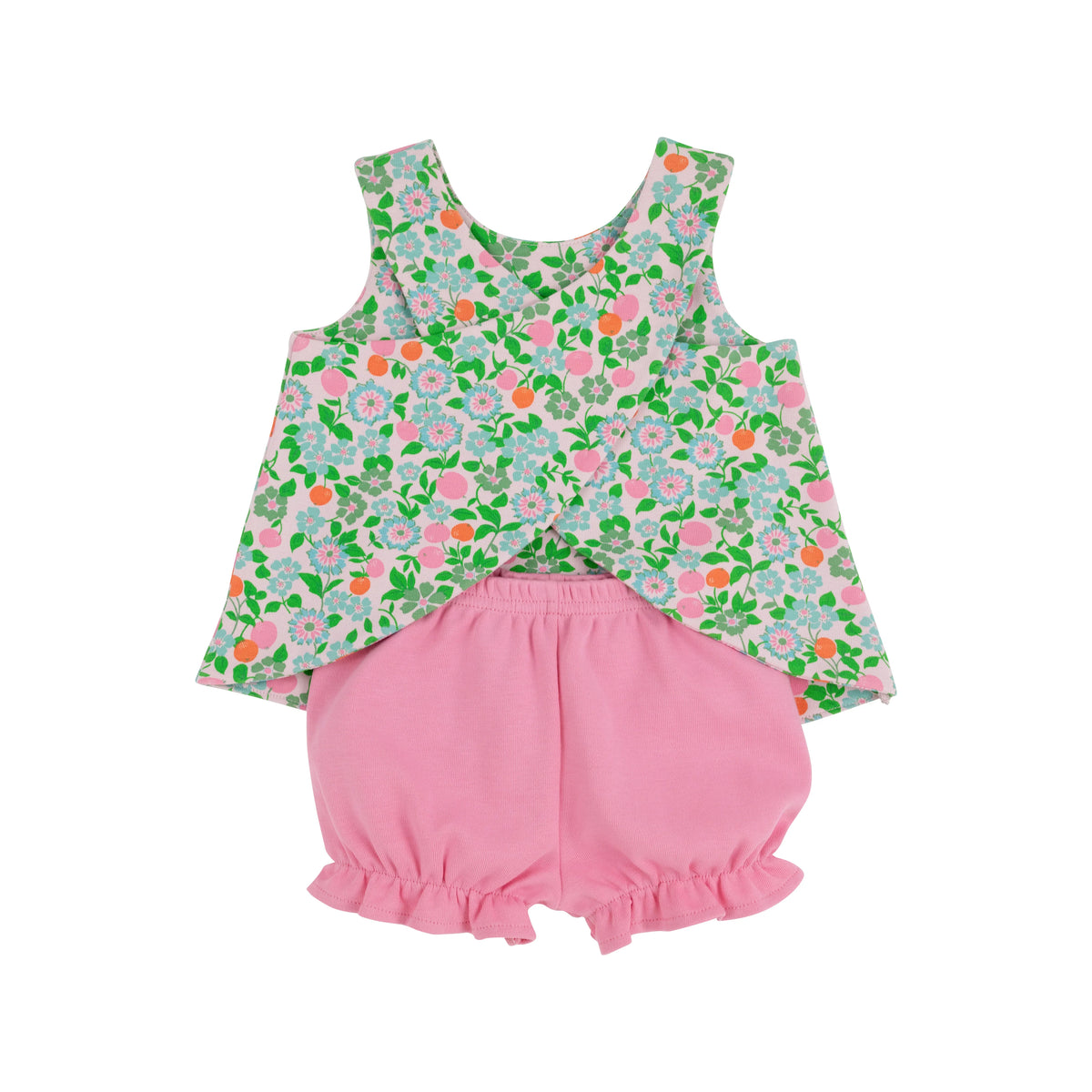 TBBC BETTYE BLOOMER SET NATCHEZ AND NECTARINES/HAMPTONS HOT PINK