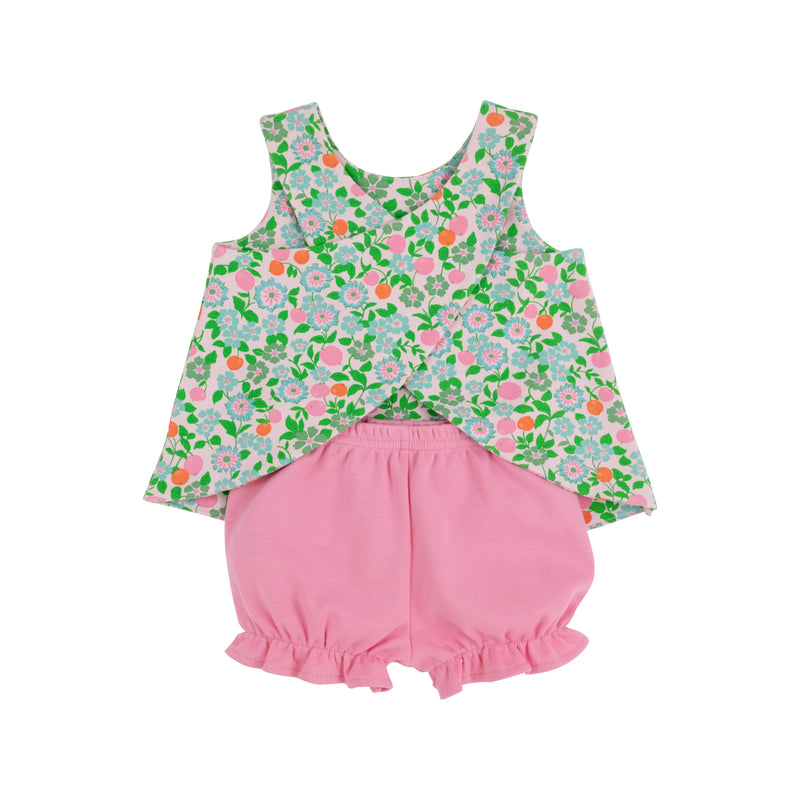 TBBC BETTYE BLOOMER SET NATCHEZ AND NECTARINES/HAMPTONS HOT PINK