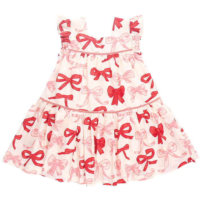 PINK CHICKEN GIRLS CAMELIA DRESS VALENTINE BOWS