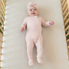 KYTE BABY RIBBED ZIPPERED FOOTIE BLUSH
